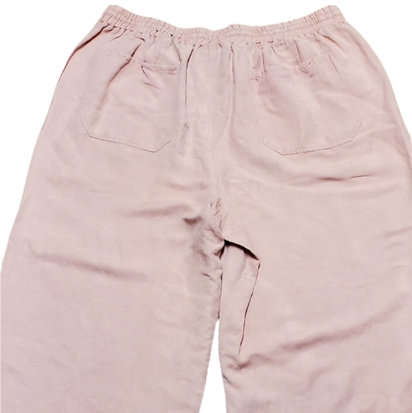 Lane Bryant Womens Pink Pull on Elastic waistband linen Pants - Picture 5 of 13